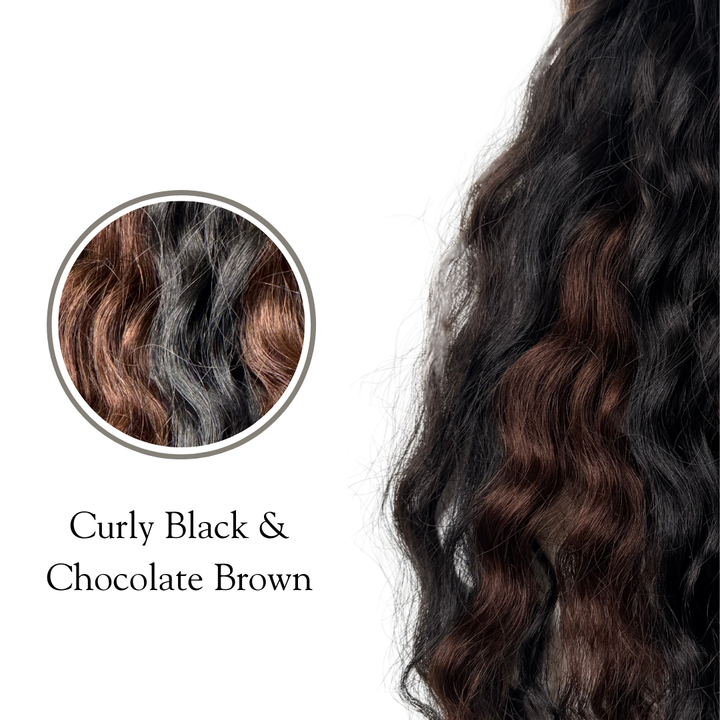 Curly Black & Chocolate Brown